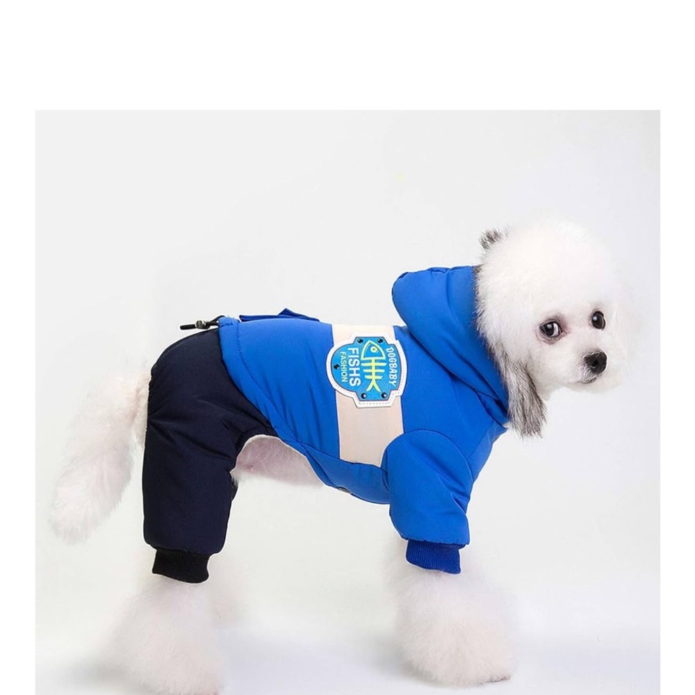 Snowsuit Fleece Lined Winter Parka Coat Hoodie Jumpsuit forSmall Pets Waterproof